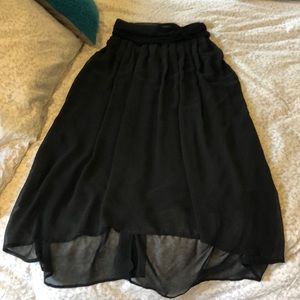 Long, black, flowy skirt